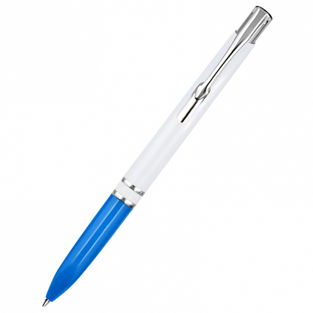 Ручка пластиковая Milana, светло-синяя с логотипом в Нефтекамске заказать по выгодной цене в кибермаркете AvroraStore