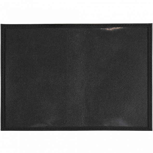 Обложка для паспорта Nubuk, черная с логотипом в Нефтекамске заказать по выгодной цене в кибермаркете AvroraStore