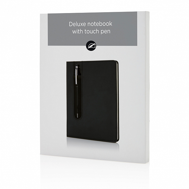 Блокнот для записей Deluxe формата A5 и ручка-стилус с логотипом в Нефтекамске заказать по выгодной цене в кибермаркете AvroraStore