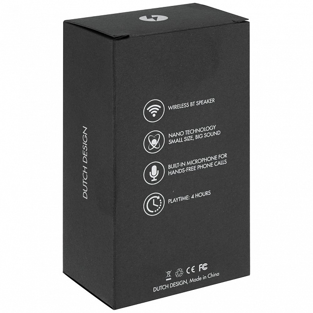 Беспроводная колонка Nano Lite, серебристая с черным с логотипом в Нефтекамске заказать по выгодной цене в кибермаркете AvroraStore