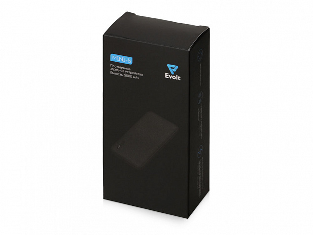 Внешний аккумулятор Evolt Mini-5, 5000 mAh, серый с логотипом в Нефтекамске заказать по выгодной цене в кибермаркете AvroraStore