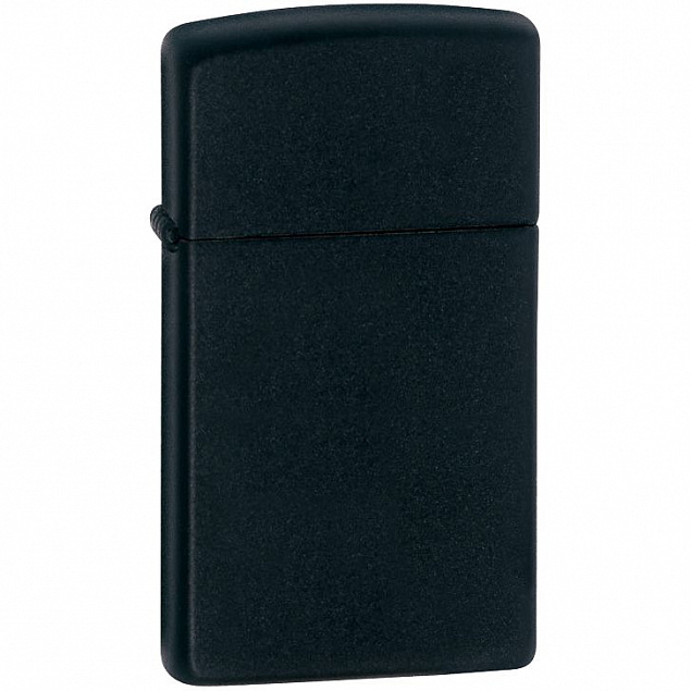 Зажигалка Zippo Slim Matt, матовая черная с логотипом в Нефтекамске заказать по выгодной цене в кибермаркете AvroraStore