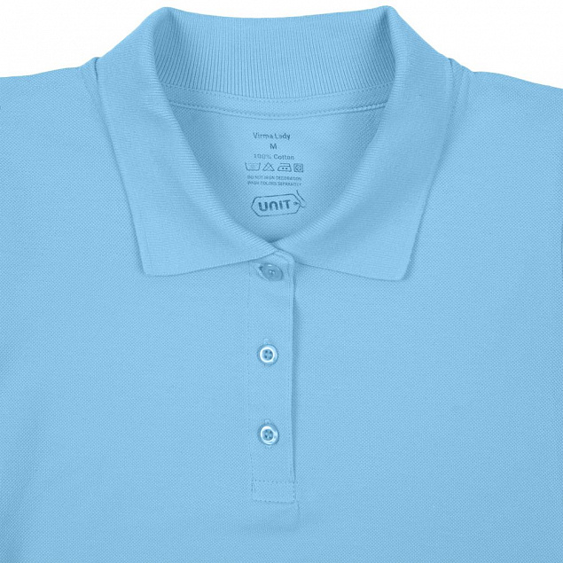 Рубашка поло женская Virma Lady, голубая с логотипом в Нефтекамске заказать по выгодной цене в кибермаркете AvroraStore