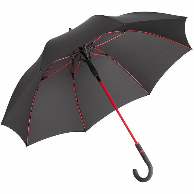 Зонт-трость с цветными спицами Color Style ver.2, красный с логотипом в Нефтекамске заказать по выгодной цене в кибермаркете AvroraStore