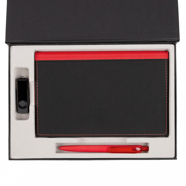 Набор Nice Twice Memory, черный с красным с логотипом в Нефтекамске заказать по выгодной цене в кибермаркете AvroraStore
