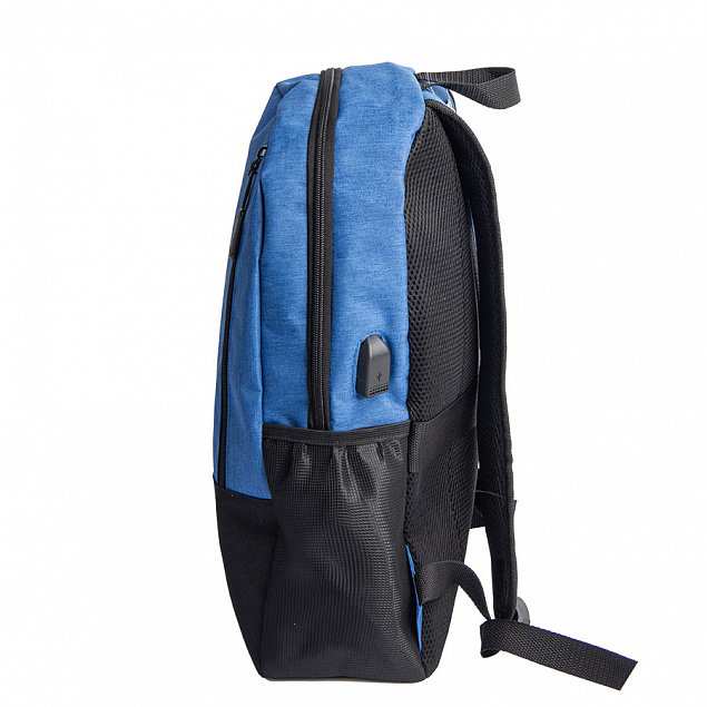 Рюкзак PULL, синий/чёрный, 45 x 28 x 11 см, 100% полиэстер 300D+600D с логотипом в Нефтекамске заказать по выгодной цене в кибермаркете AvroraStore