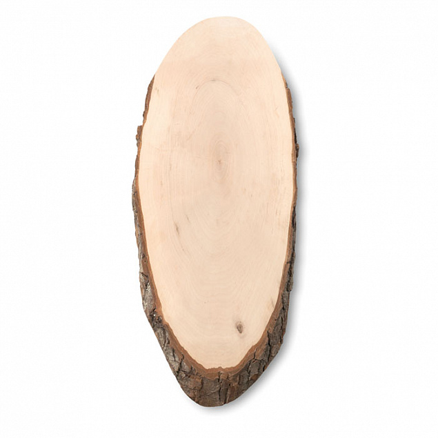 Oval wooden board with bark с логотипом в Нефтекамске заказать по выгодной цене в кибермаркете AvroraStore