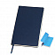 Бизнес-блокнот "Funky", 130*210 мм, темно-синий, голубой форзац, мягкая обложка, в линейку с логотипом в Нефтекамске заказать по выгодной цене в кибермаркете AvroraStore