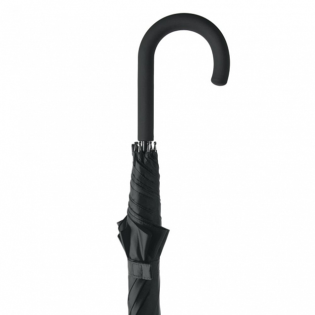 Зонт-трость Wind, черный с логотипом в Нефтекамске заказать по выгодной цене в кибермаркете AvroraStore