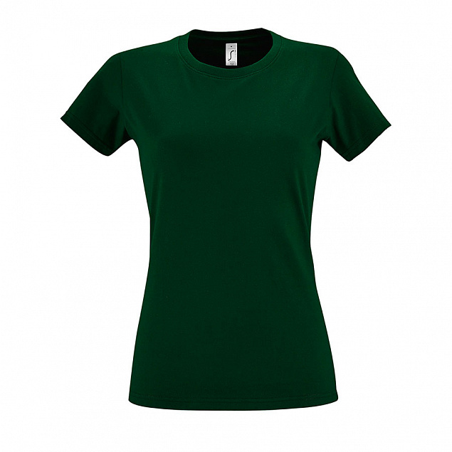Футболка женская IMPERIAL WOMEN XL тёмно-зелёный 100% хлопок 190г/м2 с логотипом в Нефтекамске заказать по выгодной цене в кибермаркете AvroraStore