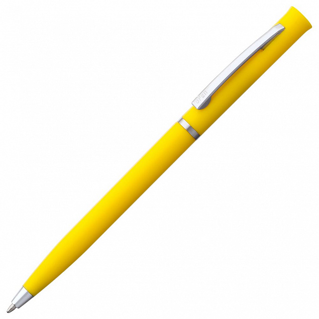 Ручка шариковая Euro Chrome, желтая с логотипом в Нефтекамске заказать по выгодной цене в кибермаркете AvroraStore