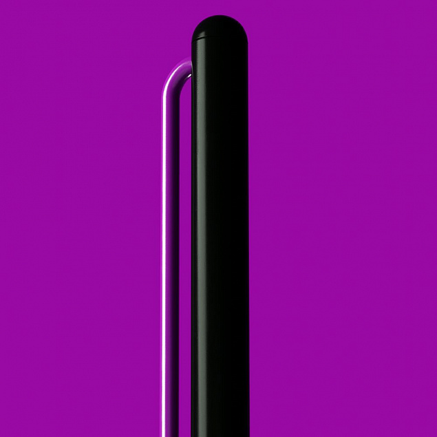 Шариковая ручка GrafeeX в чехле, черная с фиолетовым с логотипом в Нефтекамске заказать по выгодной цене в кибермаркете AvroraStore
