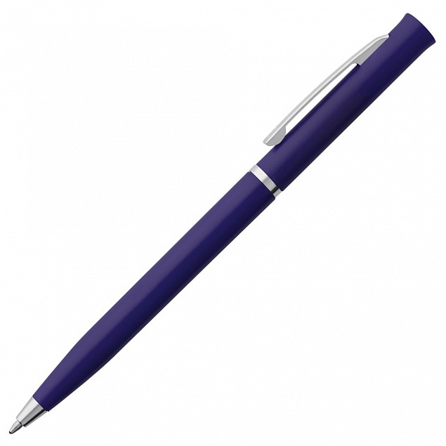 Ручка шариковая Euro Chrome, синяя с логотипом в Нефтекамске заказать по выгодной цене в кибермаркете AvroraStore