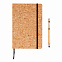 Блокнот Cork на резинке с бамбуковой ручкой-стилус, А5 с логотипом в Нефтекамске заказать по выгодной цене в кибермаркете AvroraStore
