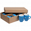 Набор кружек Good Morning c покрытием софт-тач, голубой с логотипом в Нефтекамске заказать по выгодной цене в кибермаркете AvroraStore