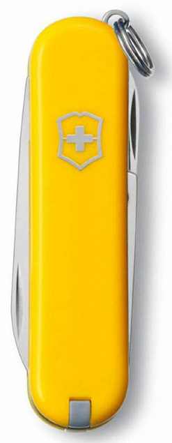 Нож-брелок Classic 58 с отверткой, желтый с логотипом в Нефтекамске заказать по выгодной цене в кибермаркете AvroraStore