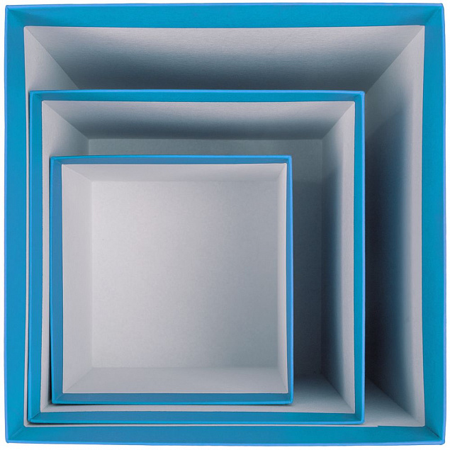 Коробка Cube M, голубая с логотипом в Нефтекамске заказать по выгодной цене в кибермаркете AvroraStore