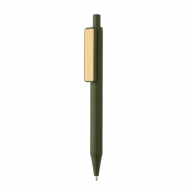 Ручка из переработанного ABS-пластика GRS с бамбуковым клипом с логотипом в Нефтекамске заказать по выгодной цене в кибермаркете AvroraStore