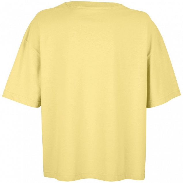 Футболка оверсайз женская Boxy Women, светло-желтая с логотипом в Нефтекамске заказать по выгодной цене в кибермаркете AvroraStore