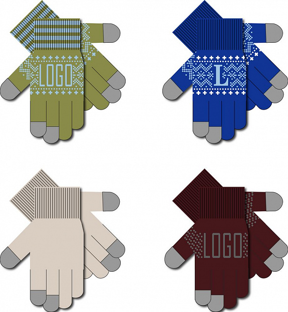 Сенсорные перчатки на заказ Guanti Tok, полушерсть с логотипом в Нефтекамске заказать по выгодной цене в кибермаркете AvroraStore