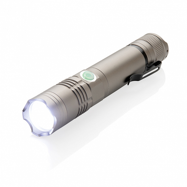 Аккумуляторный фонарь 3W с логотипом в Нефтекамске заказать по выгодной цене в кибермаркете AvroraStore