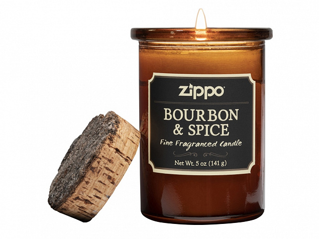 Ароматизированная свеча ZIPPO Bourbon & Spice, воск/хлопок/кора древесины/стекло, 70x100 мм с логотипом в Нефтекамске заказать по выгодной цене в кибермаркете AvroraStore