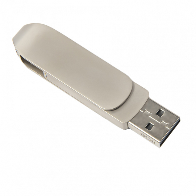 USB flash-карта CIRCLE OTG Type-C (8Гб), серебристая, 6,5х1,5х0,82 см, металл с логотипом в Нефтекамске заказать по выгодной цене в кибермаркете AvroraStore