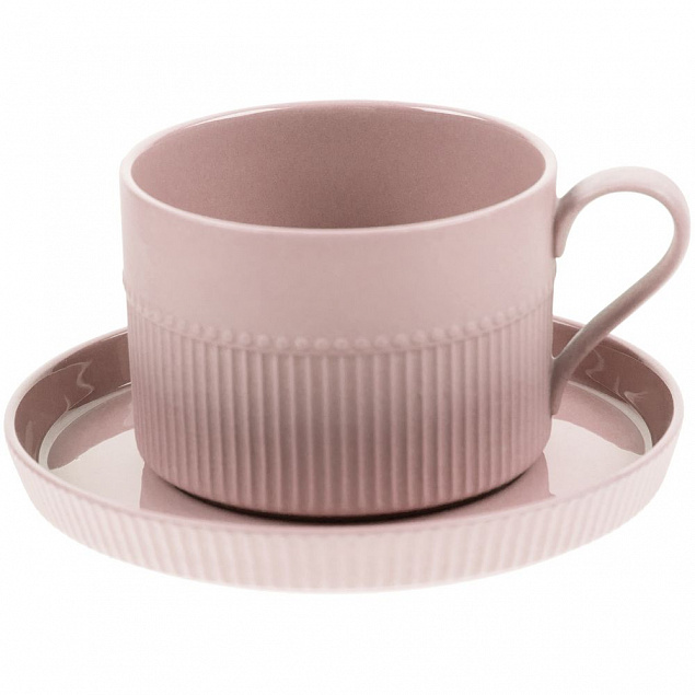 Чайная пара Pastello Moderno, розовая с логотипом в Нефтекамске заказать по выгодной цене в кибермаркете AvroraStore
