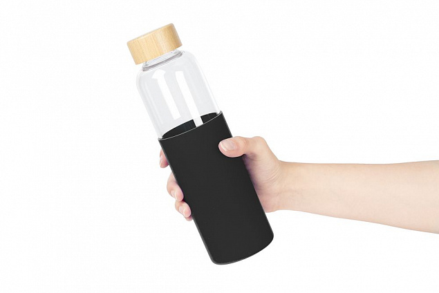 Бутылка для воды Onflow, черная с логотипом в Нефтекамске заказать по выгодной цене в кибермаркете AvroraStore