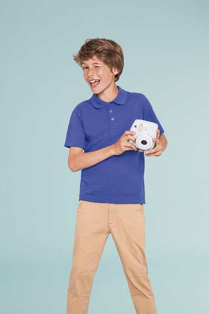 Рубашка поло детская Summer II Kids 170, ярко-синяя с логотипом в Нефтекамске заказать по выгодной цене в кибермаркете AvroraStore