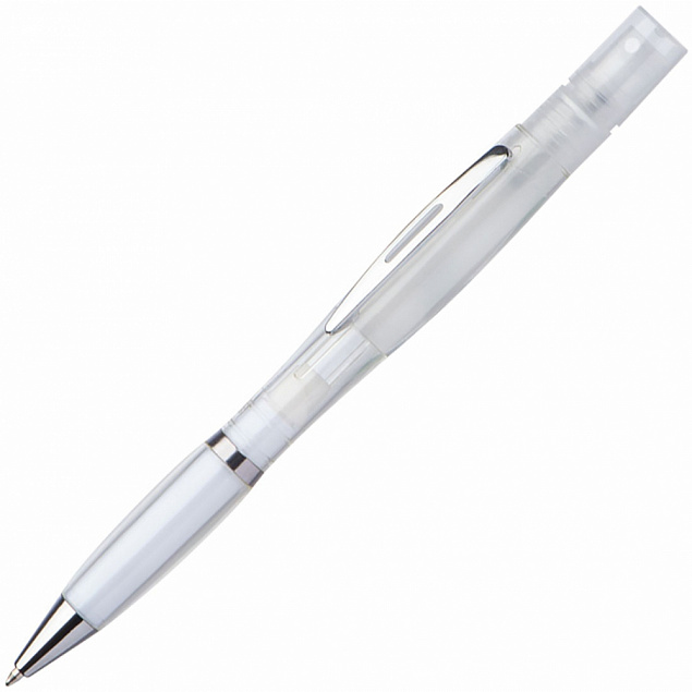 Шариковая ручка с распылителем, белая  с логотипом в Нефтекамске заказать по выгодной цене в кибермаркете AvroraStore