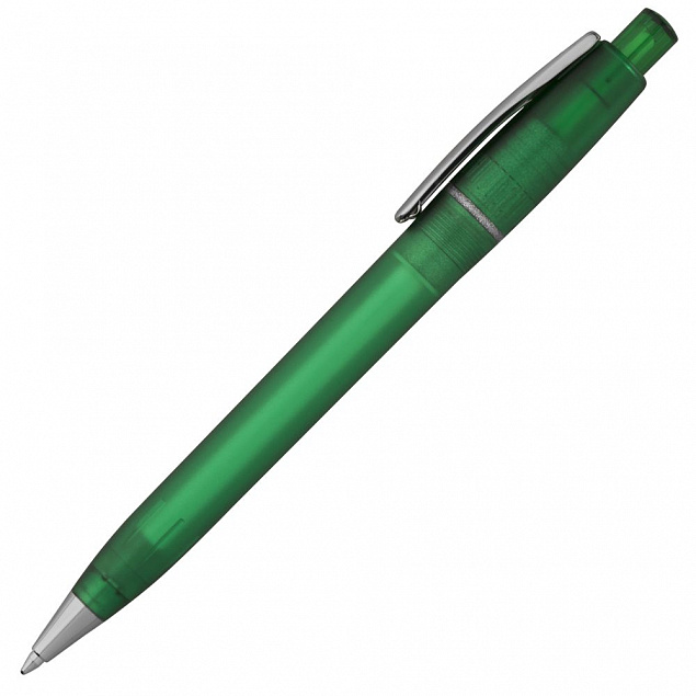 Ручка шариковая Semyr Frost, зеленая с логотипом в Нефтекамске заказать по выгодной цене в кибермаркете AvroraStore