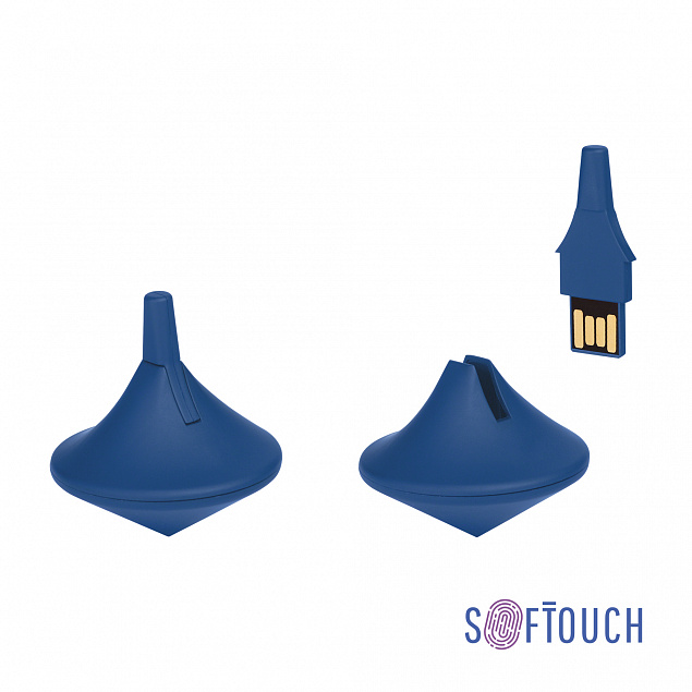 Флеш-карта-антистресс "Volchok", объем памяти 16GB, темно-синий, покрытие soft touch с логотипом в Нефтекамске заказать по выгодной цене в кибермаркете AvroraStore