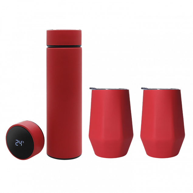 Набор Hot Box E2 софт-тач EDGE CO12s grey (красный) с логотипом в Нефтекамске заказать по выгодной цене в кибермаркете AvroraStore