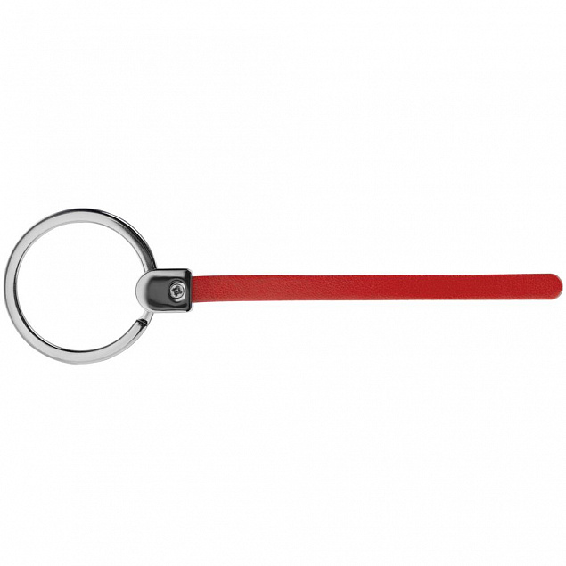 Элемент брелка-конструктора «Хлястик с кольцом и зажимом», красный с логотипом в Нефтекамске заказать по выгодной цене в кибермаркете AvroraStore