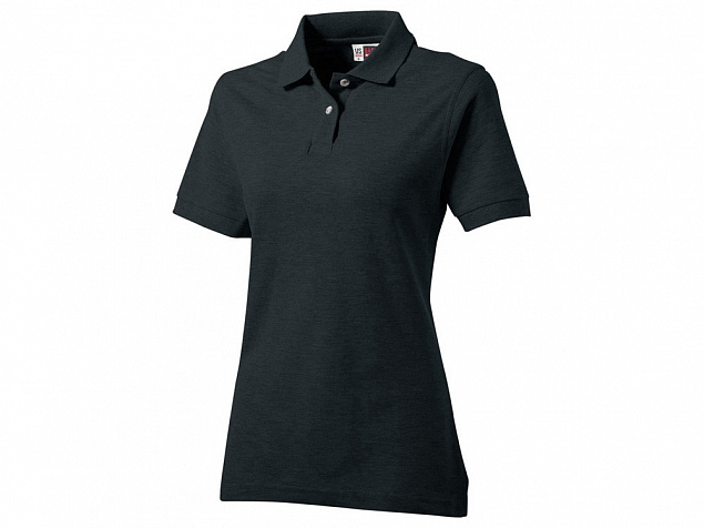 Рубашка поло Boston женская, черный с логотипом в Нефтекамске заказать по выгодной цене в кибермаркете AvroraStore