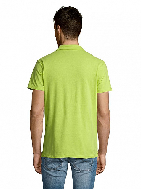 Рубашка поло мужская SUMMER 170, зеленое яблоко с логотипом в Нефтекамске заказать по выгодной цене в кибермаркете AvroraStore