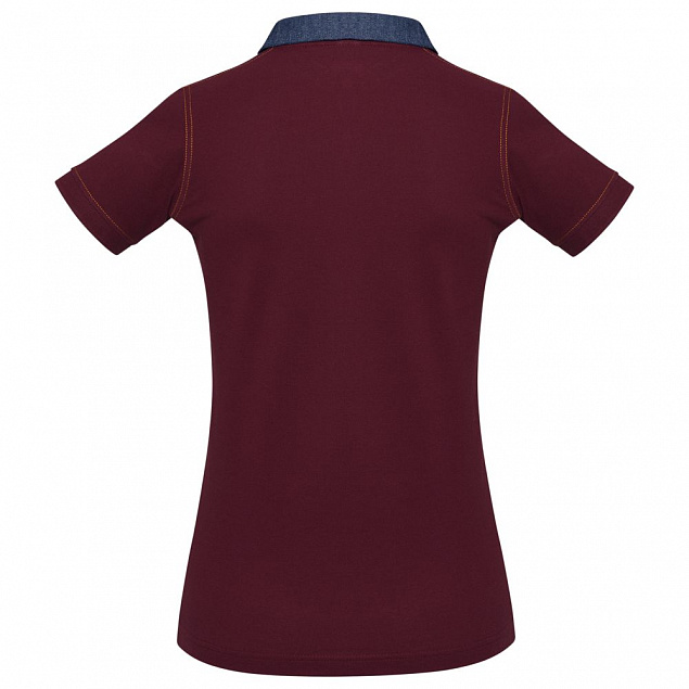 Рубашка поло женская DNM Forward бордовая с логотипом в Нефтекамске заказать по выгодной цене в кибермаркете AvroraStore