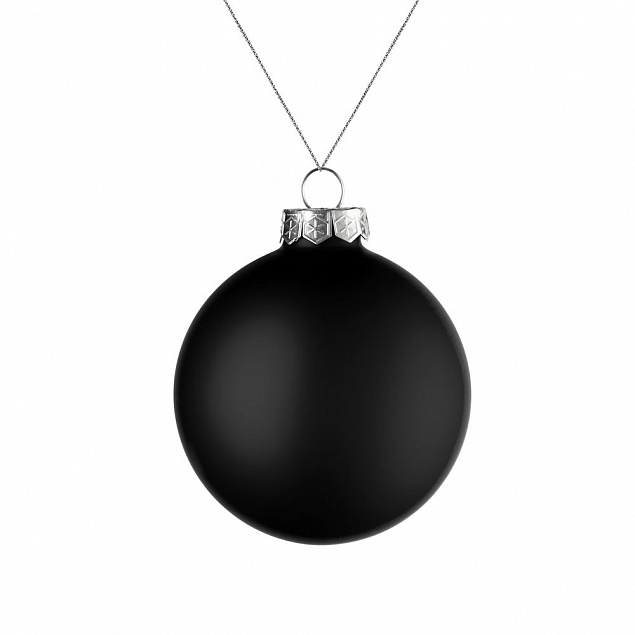 Елочный шар Finery Matt, 8 см, матовый черный с логотипом в Нефтекамске заказать по выгодной цене в кибермаркете AvroraStore