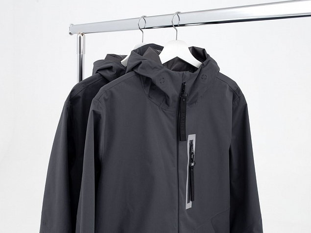 Куртка унисекс Shtorm, темно-серая (графит) с логотипом в Нефтекамске заказать по выгодной цене в кибермаркете AvroraStore