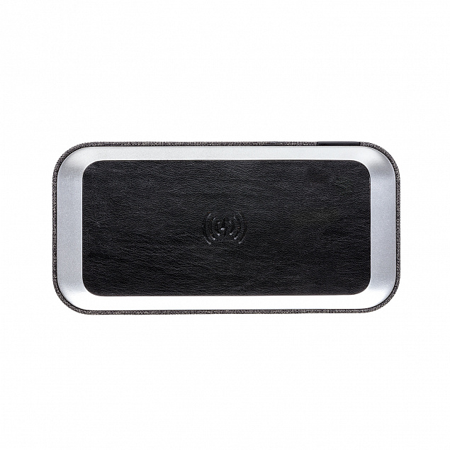 Колонка с функцией беспроводной зарядки Vogue, серый с логотипом в Нефтекамске заказать по выгодной цене в кибермаркете AvroraStore