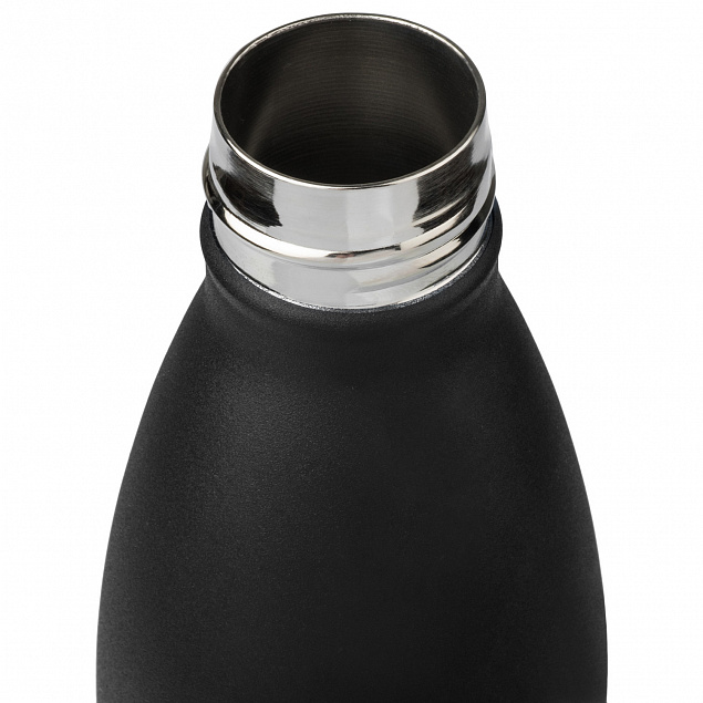 Термобутылка вакуумная герметичная, Fresco, 500 ml, черная с логотипом в Нефтекамске заказать по выгодной цене в кибермаркете AvroraStore