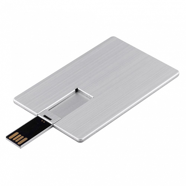 Флешка Platinum Card, 32 Гб, серебристая с логотипом в Нефтекамске заказать по выгодной цене в кибермаркете AvroraStore