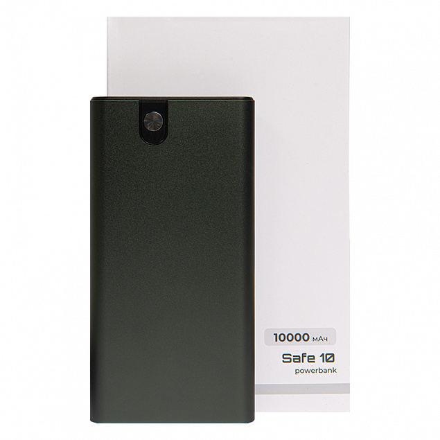 Универсальный аккумулятор OMG Safe 10 (10000 мАч), серый, 13,8х6.8х1,4 см с логотипом в Нефтекамске заказать по выгодной цене в кибермаркете AvroraStore