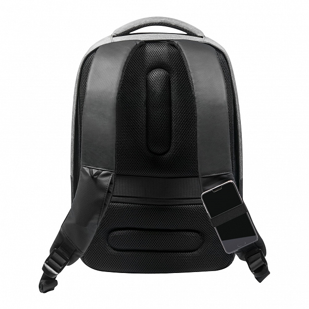 Бизнес рюкзак Leardo Plus с USB разъемом, серый/серый с логотипом в Нефтекамске заказать по выгодной цене в кибермаркете AvroraStore