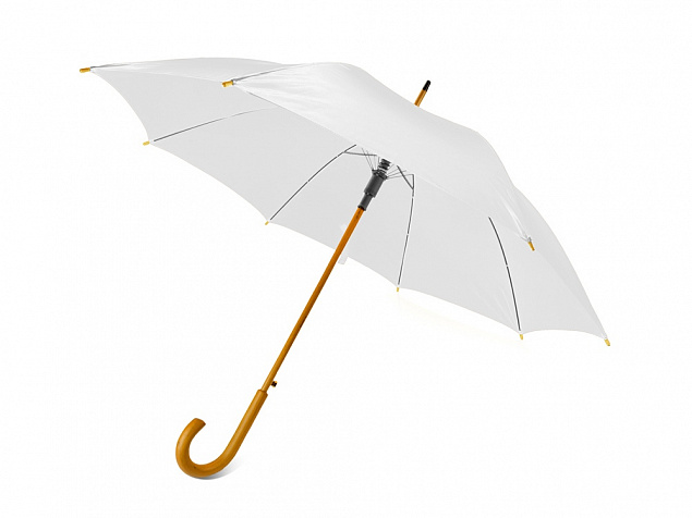 Зонт-трость Радуга, белый с логотипом в Нефтекамске заказать по выгодной цене в кибермаркете AvroraStore