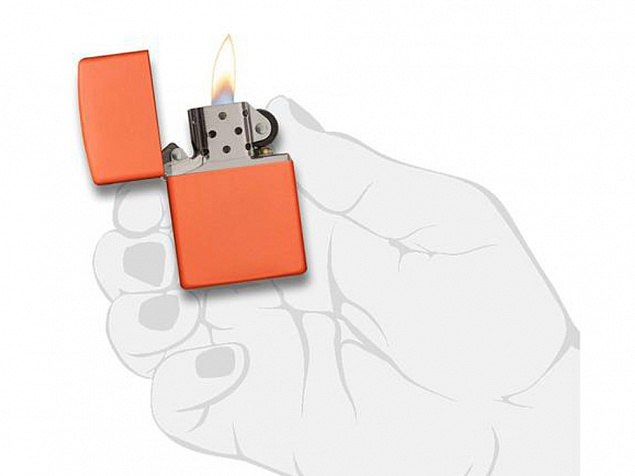 Зажигалка ZIPPO Classic с покрытием Orange Matte с логотипом в Нефтекамске заказать по выгодной цене в кибермаркете AvroraStore