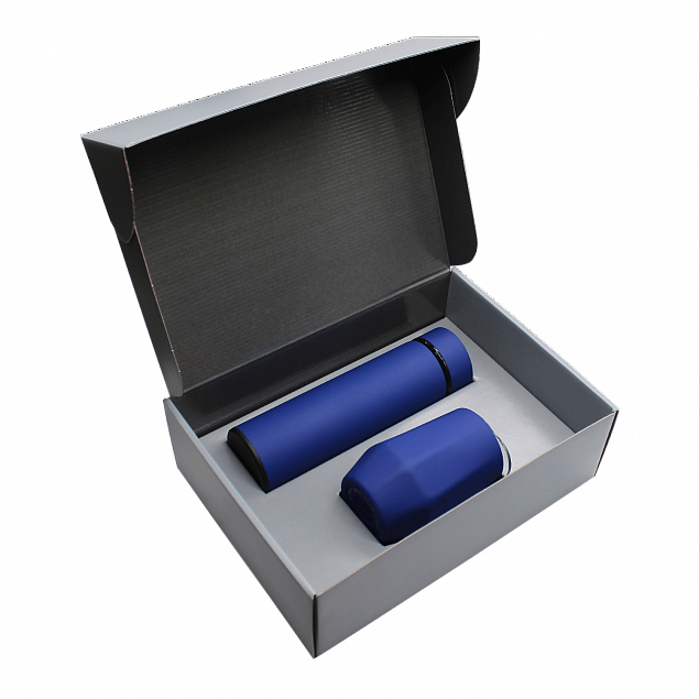 Набор Hot Box E софт-тач EDGE CO12s grey (синий) с логотипом в Нефтекамске заказать по выгодной цене в кибермаркете AvroraStore