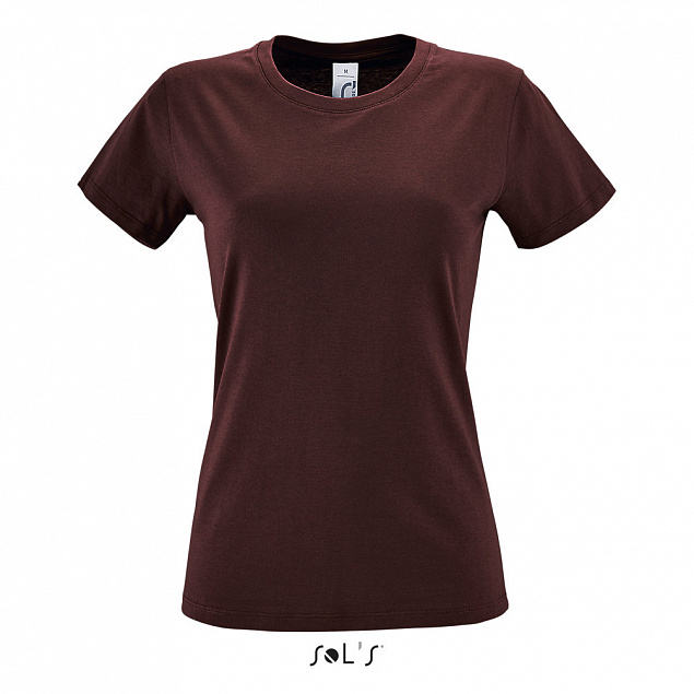 Фуфайка (футболка) REGENT женская,Бордовый L с логотипом в Нефтекамске заказать по выгодной цене в кибермаркете AvroraStore