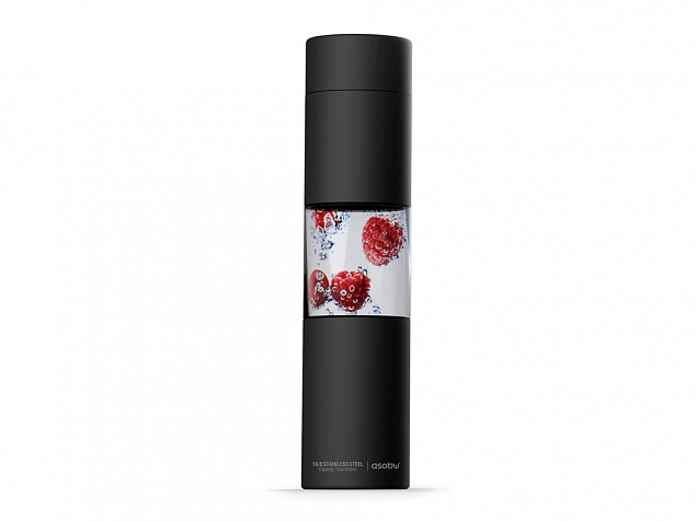 Бутылка для воды FLAVOUR U SEE, 460 мл, черный с логотипом в Нефтекамске заказать по выгодной цене в кибермаркете AvroraStore